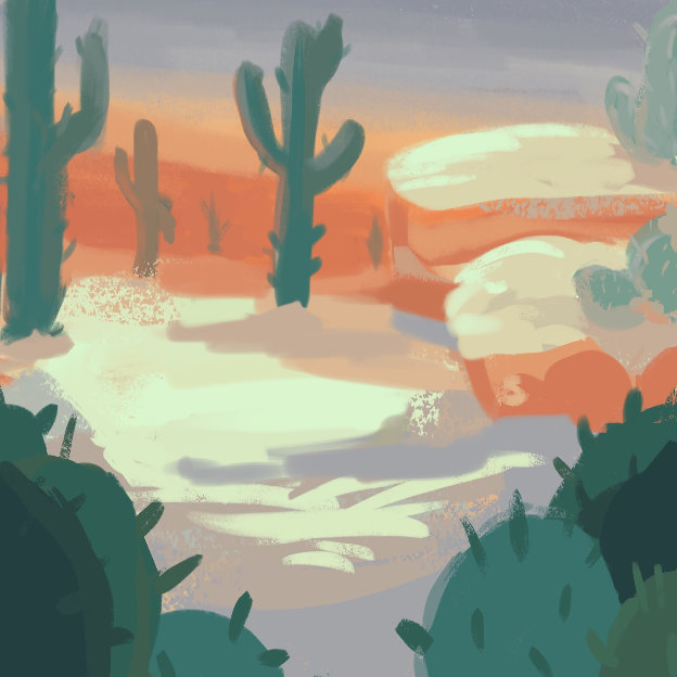 Desert with cactuses